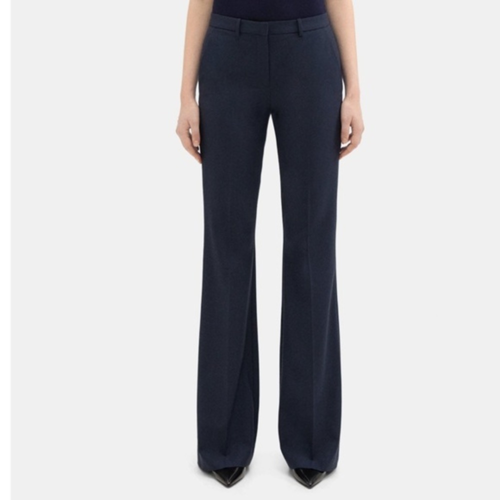 Theory Demitria Navy Flared Pants, NWT, size 12